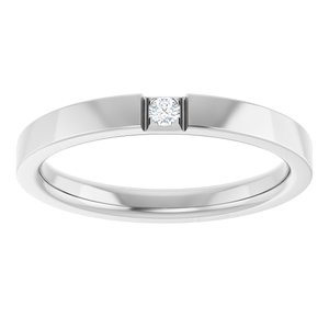 14K White Gold .03 CT Diamond Band. 124677:2468:P