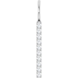 14K White Gold 1/6 CTW Diamond Bar Charm/Pendant. 88140:101:P
