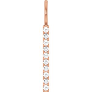 14K Rose Gold 1/6 CTW Diamond Bar Charm/Pendant. 88140:103:P