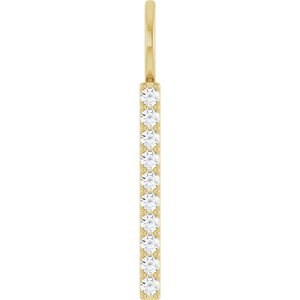 14K Yellow Gold 1/6 CTW Diamond Bar Charm/Pendant. 88140:105:P
