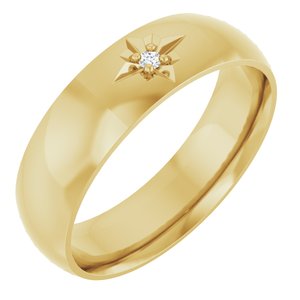 14K Yellow Gold 1.7 mm Round Men's Band. 124516:274:P