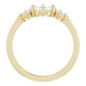 14K Yellow Gold 6 mm Round 1/5 CTW Rose-Cut Diamond Three-Stone Engagement Ring. 126201:111:P
