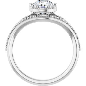 14K White Gold 6.5 mm Round Halo-Style Solitaire Engagement Ring. 126074:120:P