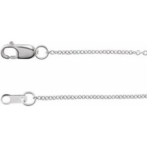 10K White Gold 1 mm Cable Chain