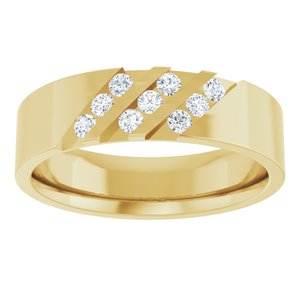 14K Yellow Gold 1/4 CTW Diamond Men's Band. 124766:6465:P