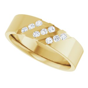 14K Yellow Gold 1/4 CTW Diamond Men's Band. 124766:6465:P