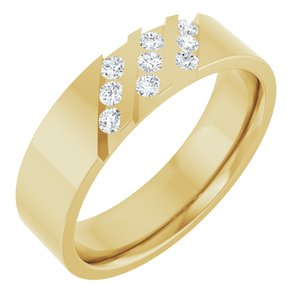 14K Yellow Gold 1/4 CTW Diamond Men's Band. 124766:6465:P