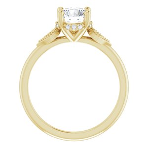 14K Yellow Gold 6.5 mm Round .05 CTW Diamond Hidden Halo-Style Accented Engagement Ring. 126226:127:P