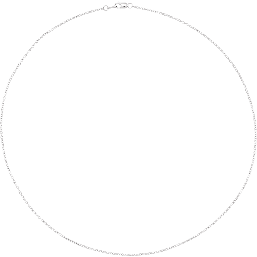 10K White Gold 1 mm Cable Chain