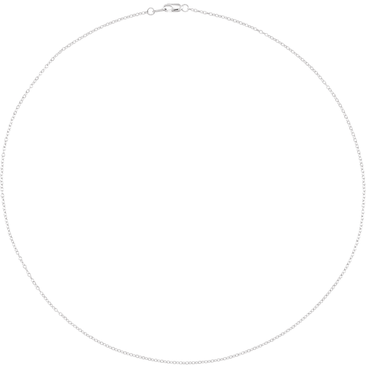 10K White Gold 1 mm Cable Chain
