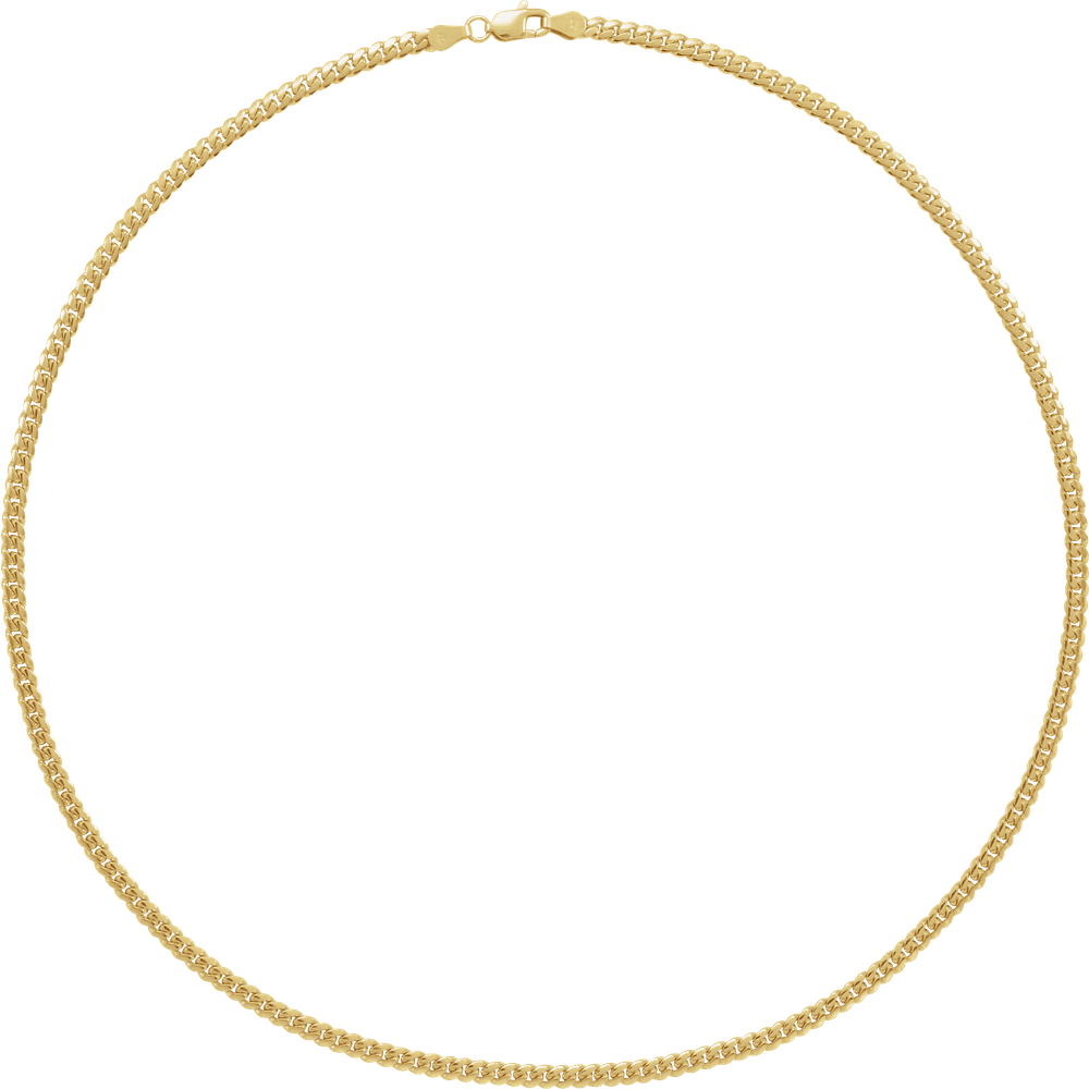 14K Yellow Gold 3.3 mm Cuban Link Curb Chain
