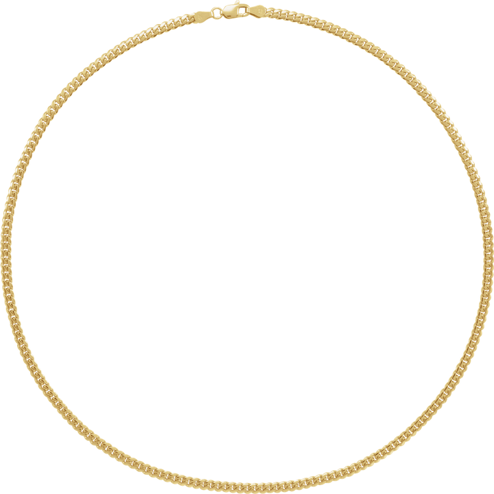 14K Yellow Gold 3.3 mm Cuban Link Curb Chain