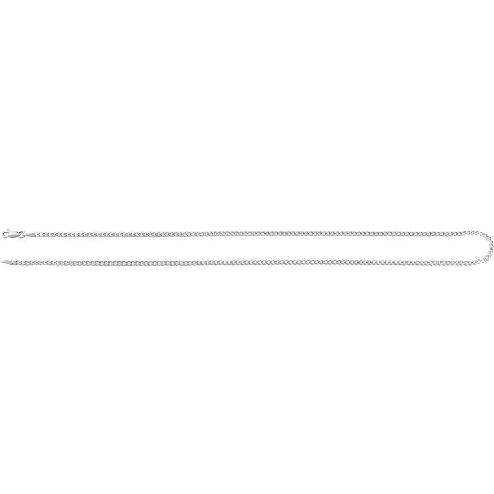 14K White Gold 2.35 mm Curb Chain