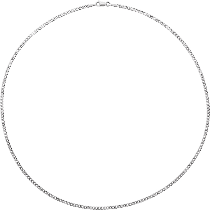 14K White Gold 2.35 mm Curb Chain