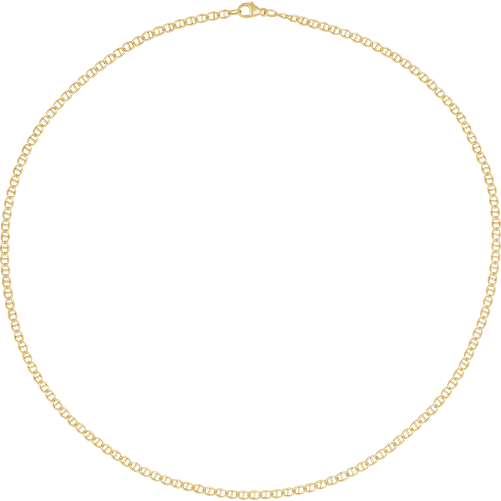 14K Yellow Gold 2.6 mm Anchor Chain