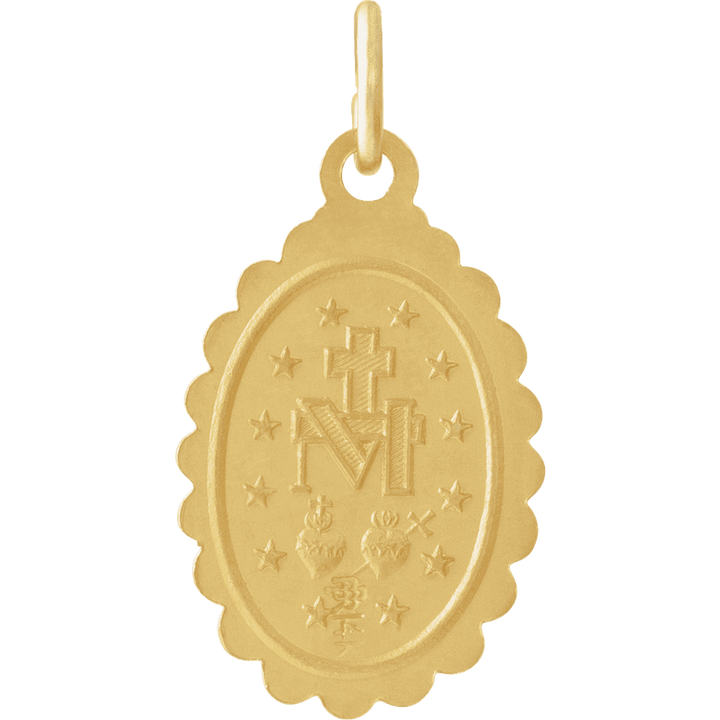 14K Yellow Gold 17x11 mm Oval Miraculous Medal
