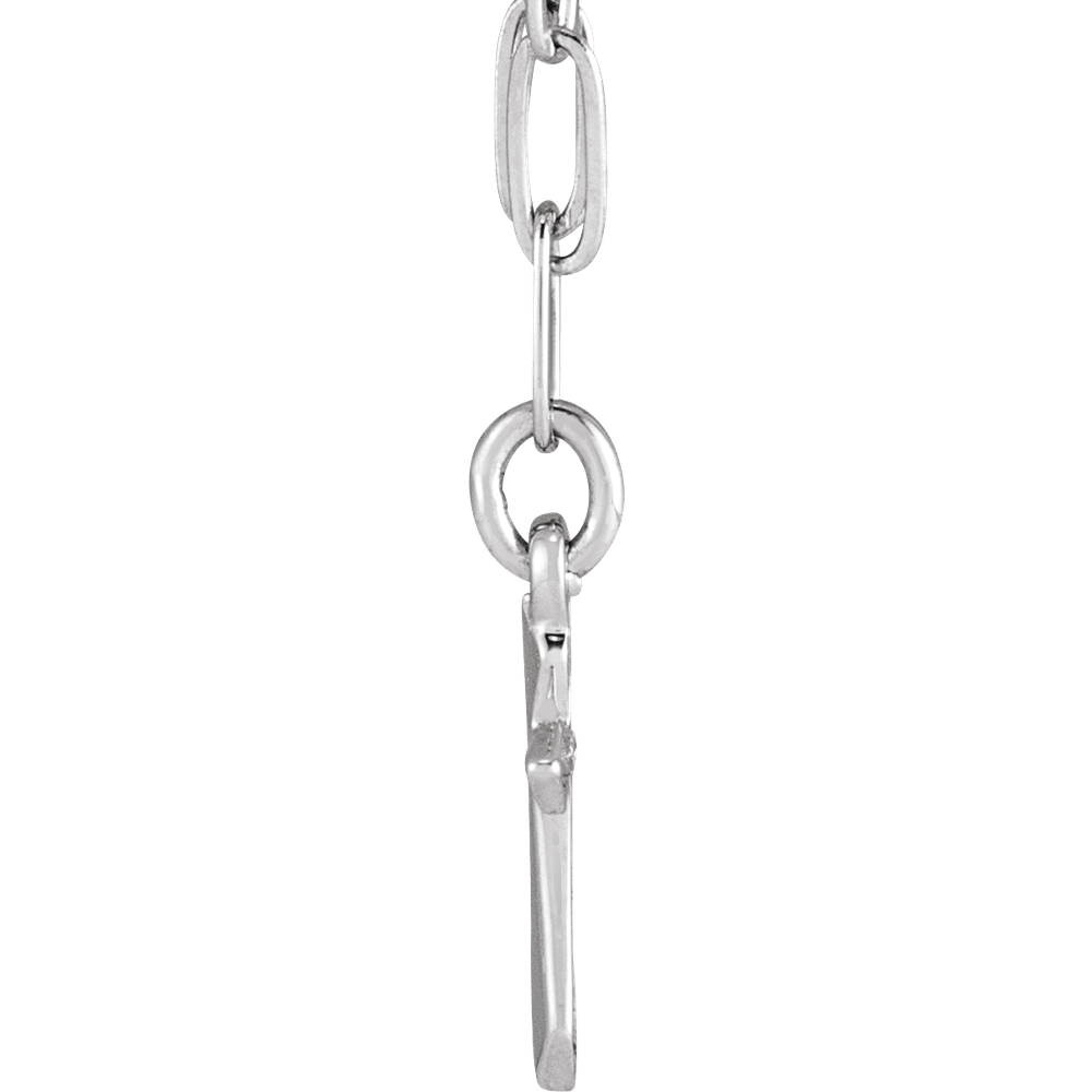 14K White Gold Cross Link 18" Necklace