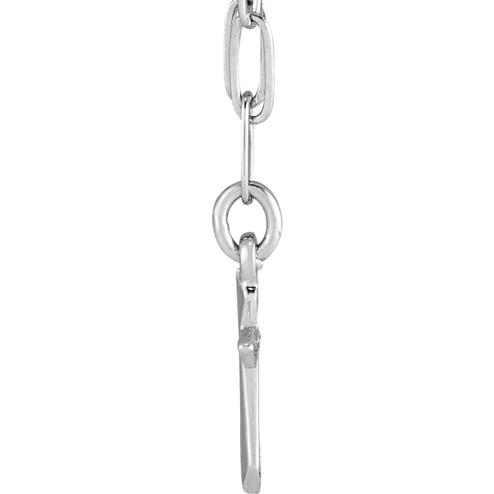 14K White Gold Cross Link 18" Necklace