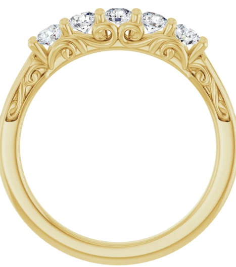 14K Yellow Gold 3 mm Round Anniversary Band. 124142:136:P