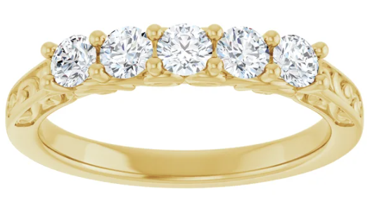 14K Yellow Gold 3 mm Round Anniversary Band. 124142:136:P