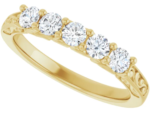 14K Yellow Gold 3 mm Round Anniversary Band. 124142:136:P
