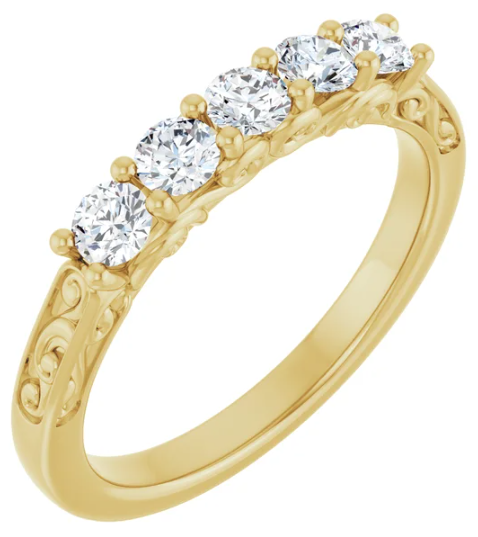 14K Yellow Gold 3 mm Round Anniversary Band. 124142:136:P