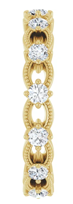 14K Yellow Gold 2.5mm Round Eternity Band. 124446:3750:P