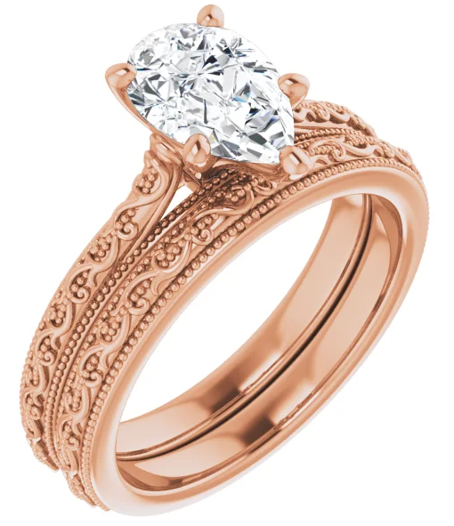 10K Rose Gold Wedding Band. 51710:100:P