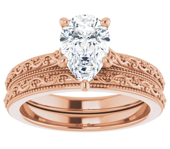 10K Rose Gold Wedding Band. 51710:100:P
