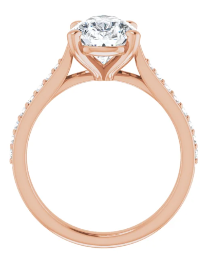 14K Rose Gold 12x8 mm Pear 1/5 CTW Diamond Accented Engagement Ring. 126655:60011:P