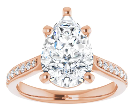 14K Rose Gold 12x8 mm Pear 1/5 CTW Diamond Accented Engagement Ring. 126655:60011:P