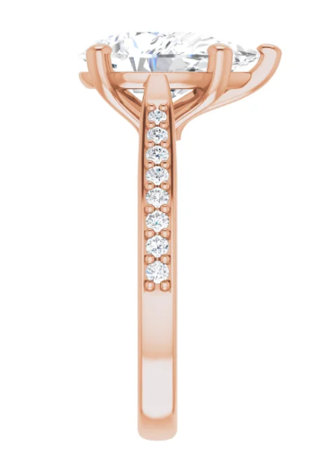 14K Rose Gold 12x8 mm Pear 1/5 CTW Diamond Accented Engagement Ring. 126655:60011:P