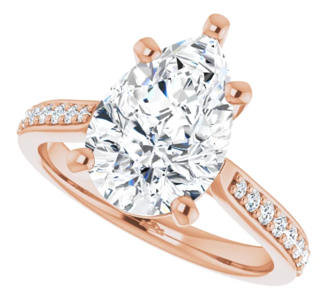 14K Rose Gold 12x8 mm Pear 1/5 CTW Diamond Accented Engagement Ring. 126655:60011:P