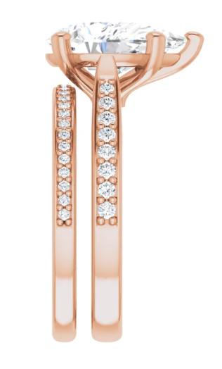 14K Rose Gold 12x8 mm Pear 1/5 CTW Diamond Accented Engagement Ring. 126655:60011:P