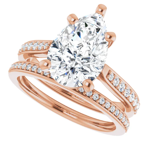 14K Rose Gold 12x8 mm Pear 1/5 CTW Diamond Accented Engagement Ring. 126655:60011:P