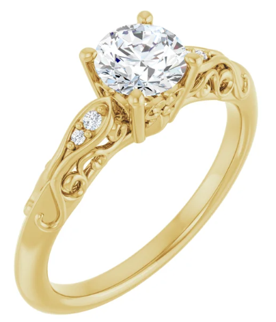 14K Yellow Gold .07 CTW Diamond Matching Band. 123738:633:P