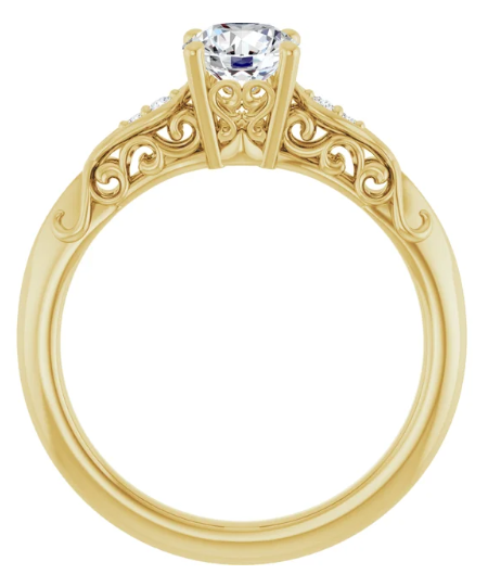 14K Yellow Gold .07 CTW Diamond Matching Band. 123738:633:P