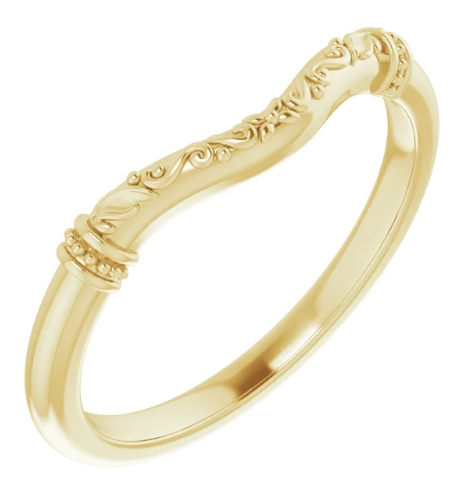 14K Yellow Gold Band for 10 mm Cushion Ring. 52293:556:P