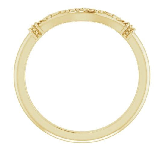 14K Yellow Gold Band for 10 mm Cushion Ring. 52293:556:P