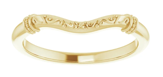 14K Yellow Gold Band for 10 mm Cushion Ring. 52293:556:P