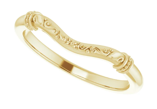 14K Yellow Gold Band for 10 mm Cushion Ring. 52293:556:P