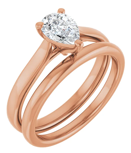 14K Rose Gold 7x5 mm Pear Engagement Ring. 122089:1124:P
