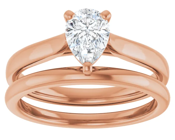 14K Rose Gold 7x5 mm Pear Engagement Ring. 122089:1124:P