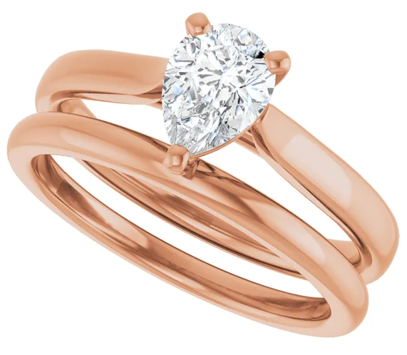 14K Rose Gold 7x5 mm Pear Engagement Ring. 122089:1124:P