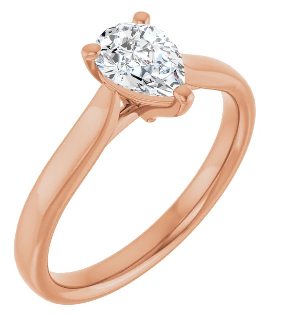 14K Rose Gold 7x5 mm Pear Engagement Ring. 122089:1124:P