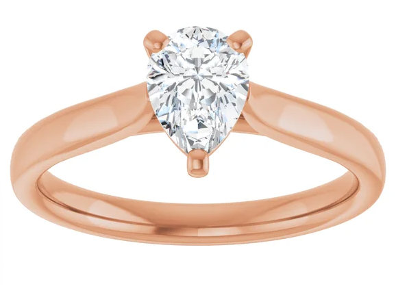 14K Rose Gold 7x5 mm Pear Engagement Ring. 122089:1124:P
