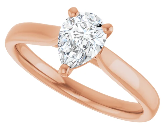 14K Rose Gold 7x5 mm Pear Engagement Ring. 122089:1124:P