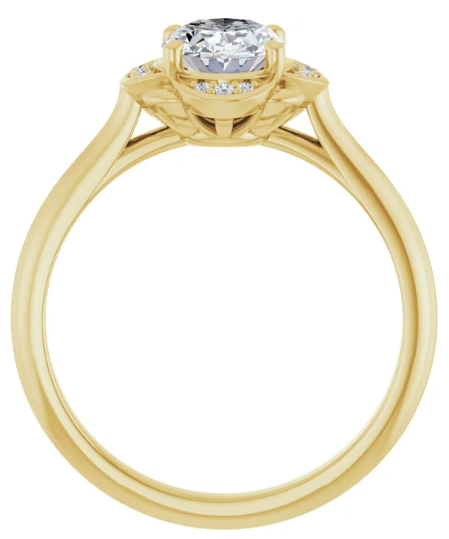 14K Yellow Gold 8x6 mm Oval Halo-Style Engagement Ring. 123794:586:P