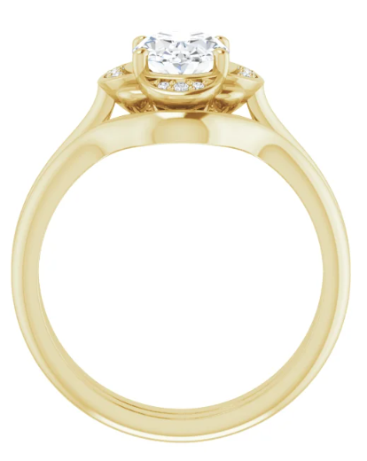 14K Yellow Gold 8x6 mm Oval Halo-Style Engagement Ring. 123794:586:P