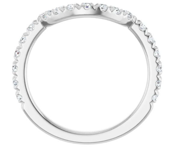 14K White Gold 3/8 CTW Diamond Contour Band. 123948:601:P